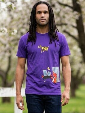 NWOT Lil TJay Purple Short Sleeve Graphic Tee Shirt State of Emergency- Small